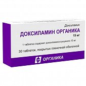 Доксиламин, таблетки, покрытые пленочной оболочкой 15мг, 30 шт, Органика